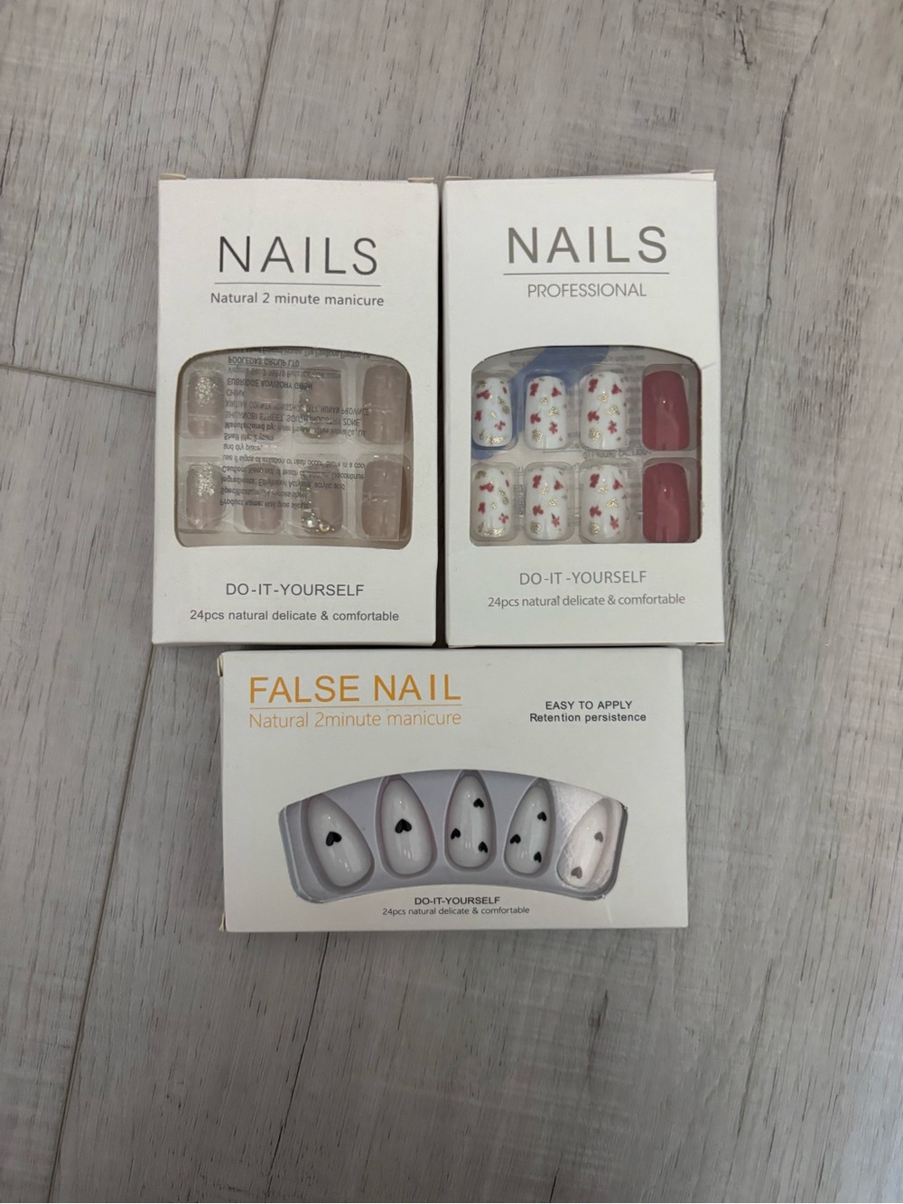 23 Pc Press On Nail Lot False Nails Variety Almond Coffin French Floral - Picture 9 of 9